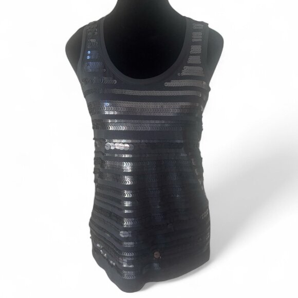 Ann Taylor Black Sequin Tank Top Size S - Picture 3 of 14